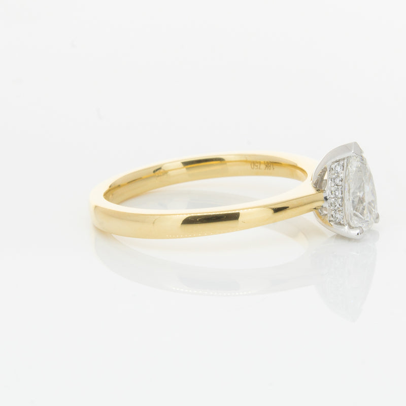 18ct Yellow Gold .70ct Pear Cut Diamond Ring-Ring-Walker & Hall