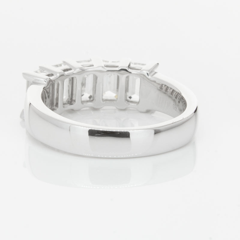 18ct White Gold Emerald-Cut Diamond Ring-Ring-Walker & Hall