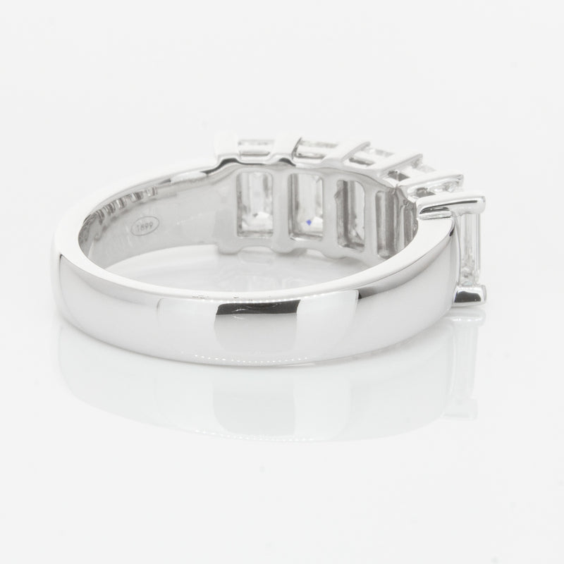 18ct White Gold Emerald-Cut Diamond Ring-Ring-Walker & Hall
