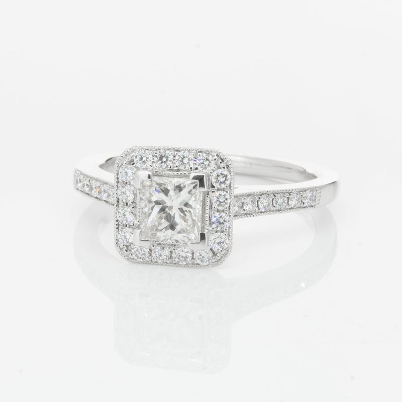 18ct White Gold .41ct Princess Cut Diamond Mandalay Ring-Ring-Walker & Hall