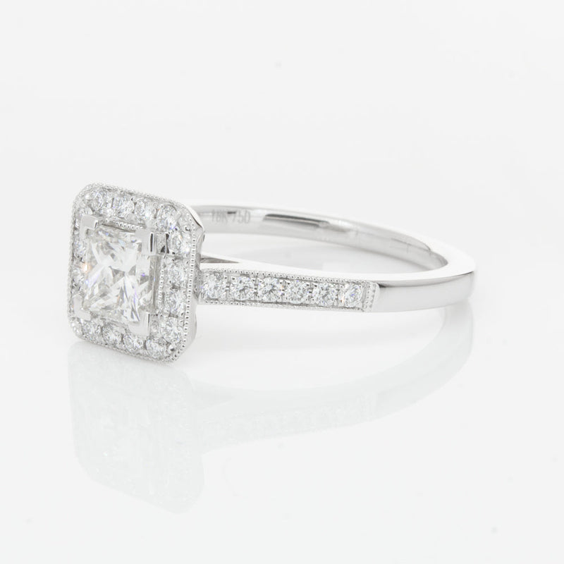18ct White Gold .41ct Princess Cut Diamond Mandalay Ring-Ring-Walker & Hall