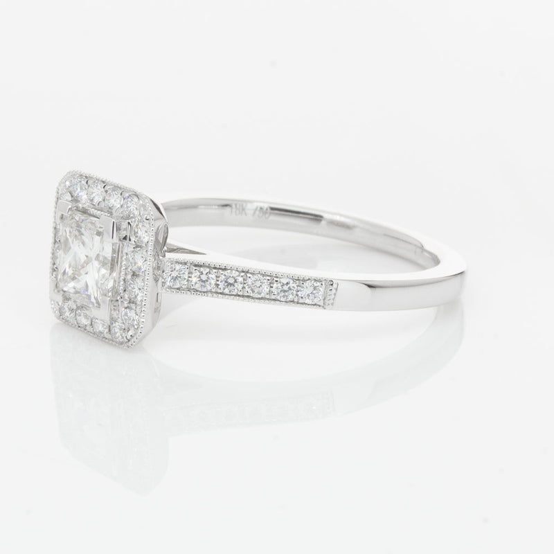 18ct White Gold .41ct Princess Cut Diamond Mandalay Ring-Ring-Walker & Hall