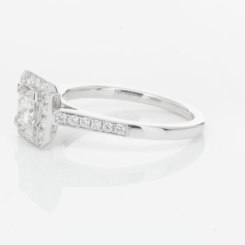 18ct White Gold .41ct Princess Cut Diamond Mandalay Ring-Ring-Walker & Hall