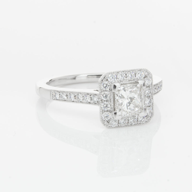 18ct White Gold .41ct Princess Cut Diamond Mandalay Ring-Ring-Walker & Hall