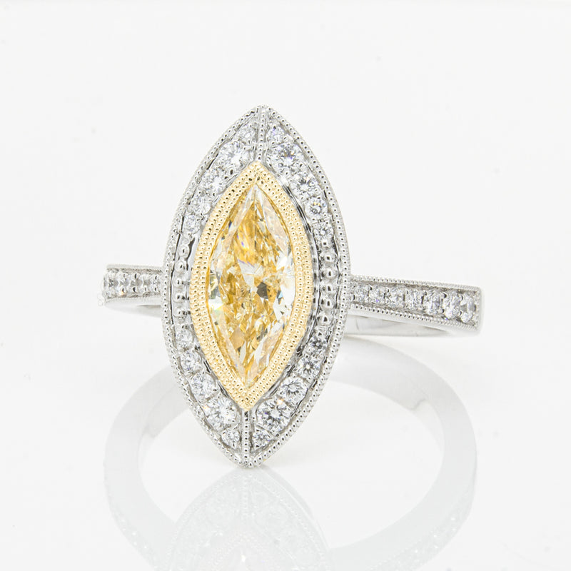 18ct White & Yellow Gold Yellow Diamond Ring-Ring-Walker & Hall