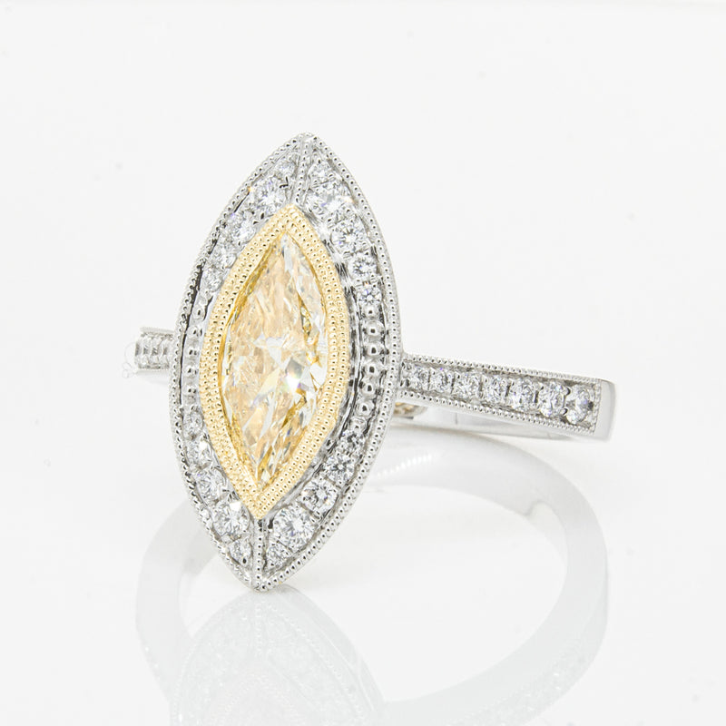 18ct White & Yellow Gold Yellow Diamond Ring-Ring-Walker & Hall