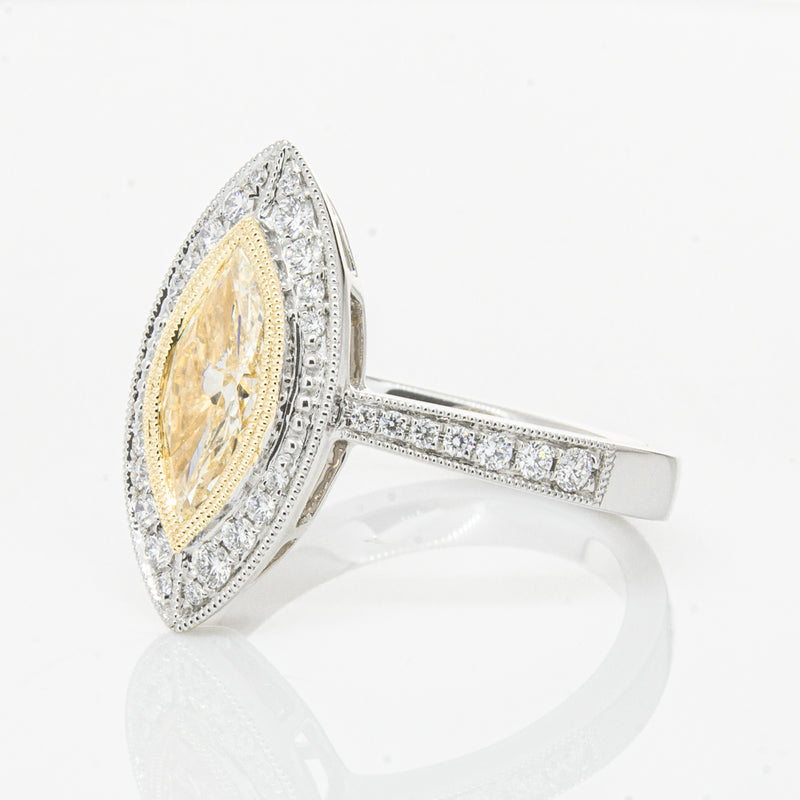 18ct White & Yellow Gold Yellow Diamond Ring-Ring-Walker & Hall