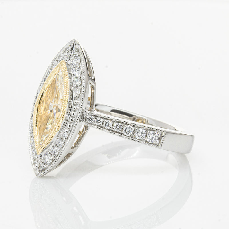 18ct White & Yellow Gold Yellow Diamond Ring-Ring-Walker & Hall