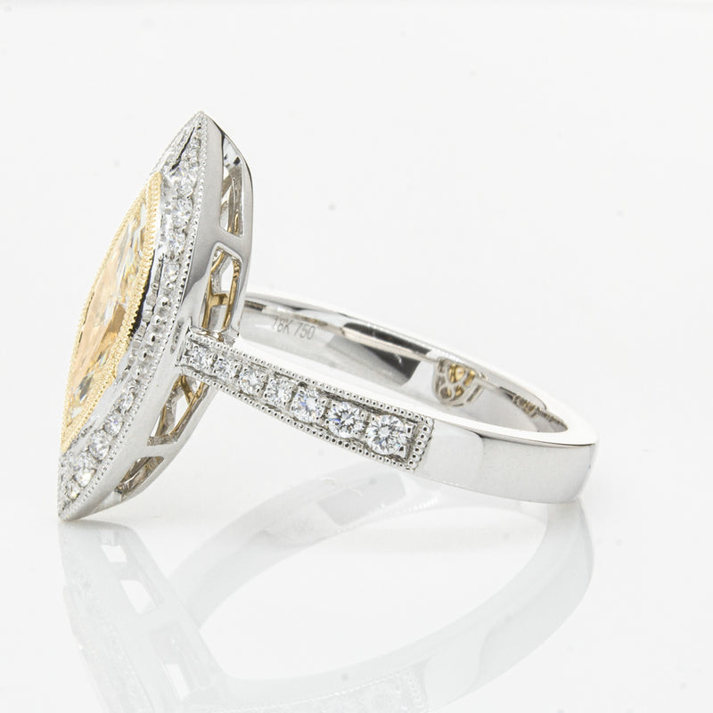 18ct White & Yellow Gold Yellow Diamond Ring-Ring-Walker & Hall