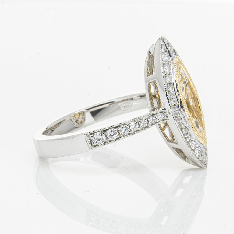 18ct White & Yellow Gold Yellow Diamond Ring-Ring-Walker & Hall