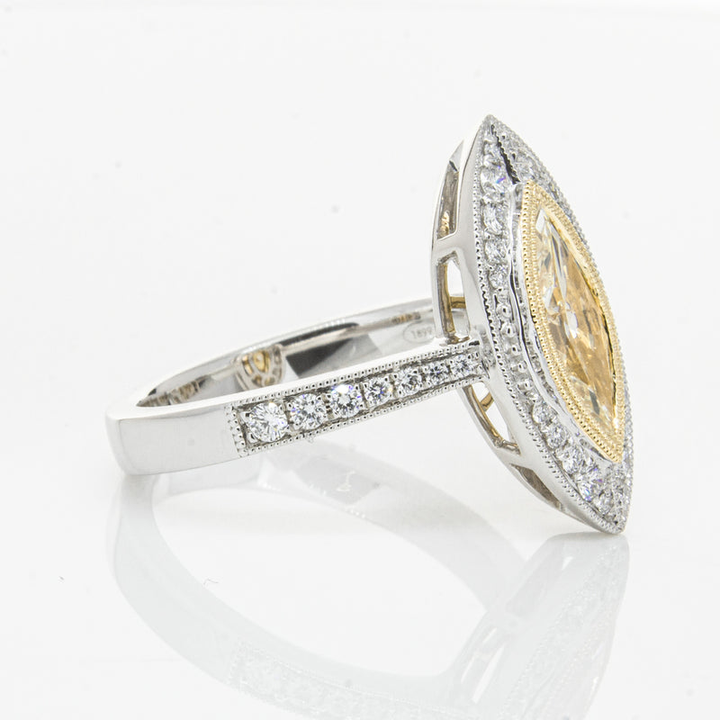 18ct White & Yellow Gold Yellow Diamond Ring-Ring-Walker & Hall