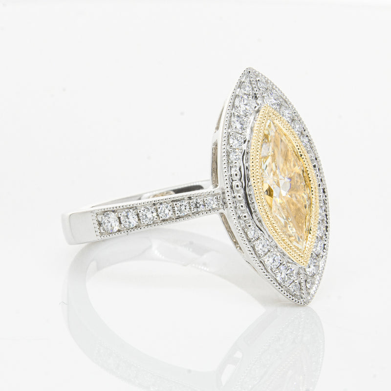 18ct White & Yellow Gold Yellow Diamond Ring-Ring-Walker & Hall