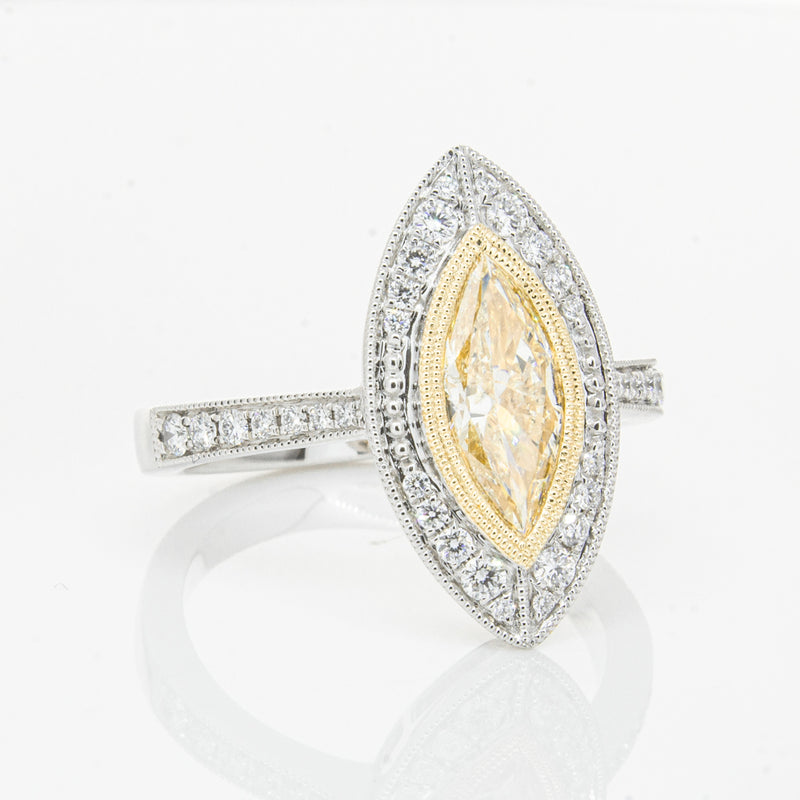 18ct White & Yellow Gold Yellow Diamond Ring-Ring-Walker & Hall