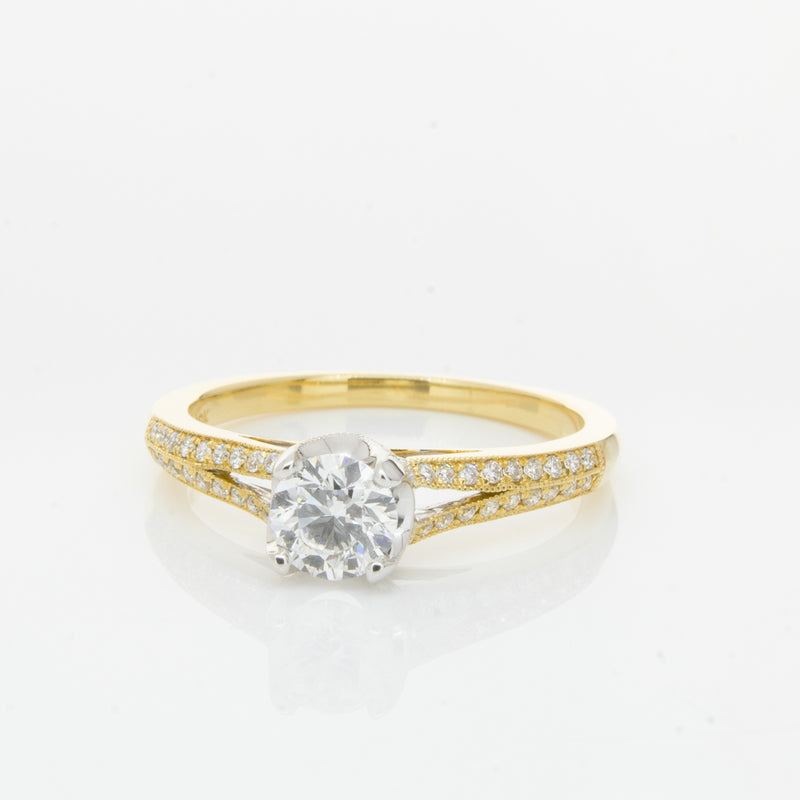 18ct Yellow Gold Diamond Eiffel Ring-Ring-Walker & Hall