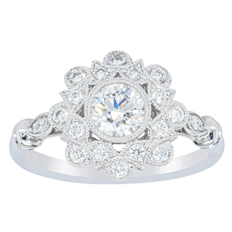 18ct White Gold .50ct Diamond Mayfair Ring-Ring-Walker & Hall