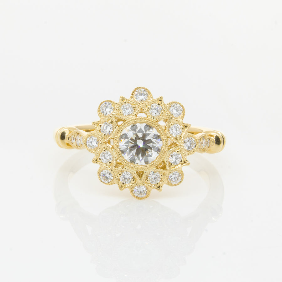 18ct Yellow Gold .50ct Diamond Mayfair Ring-Ring-Walker & Hall
