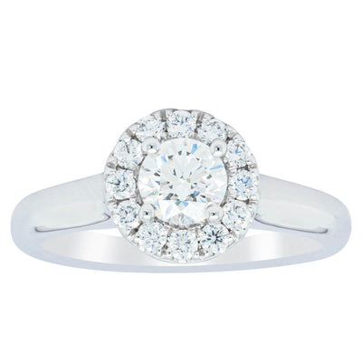 18ct White Gold .51ct Diamond Eclipse Ring-Ring-Walker & Hall