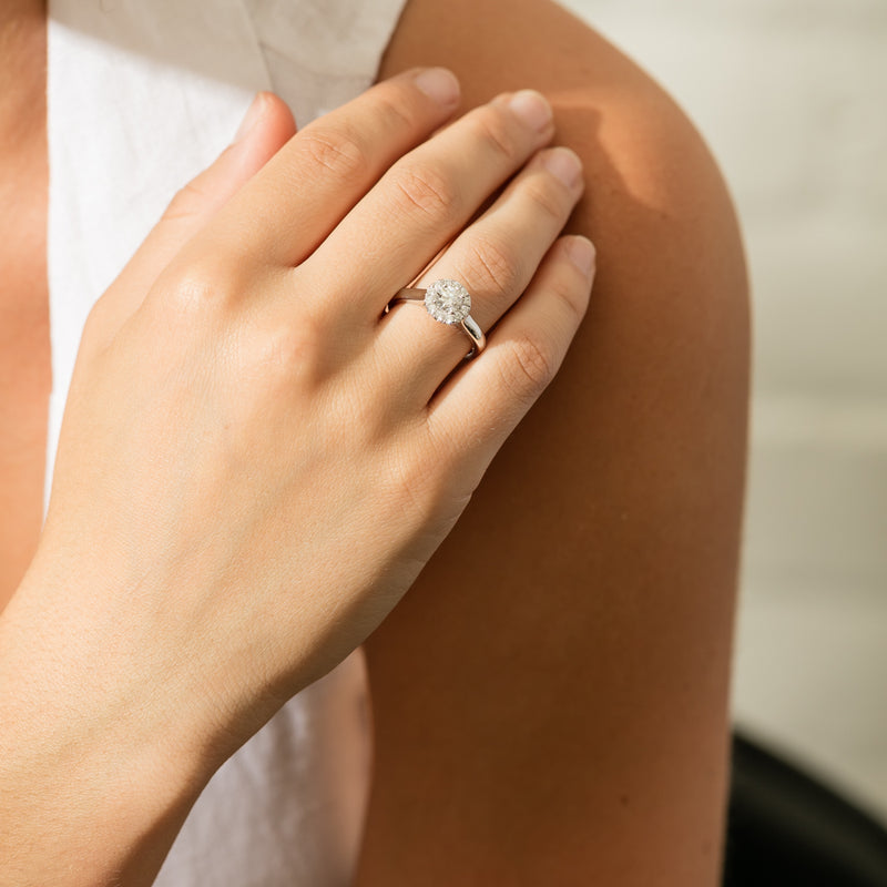 18ct White Gold .51ct Diamond Eclipse Ring-Ring-Walker & Hall