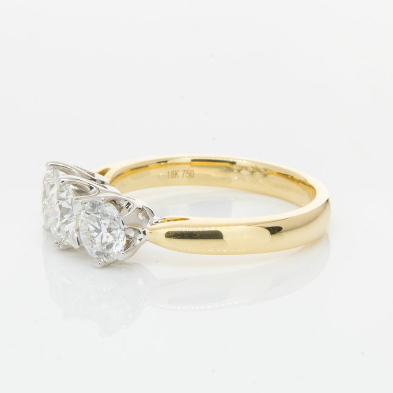 18ct Yellow Gold 1.52ct Diamond Trilogy Ring-Ring-Walker & Hall