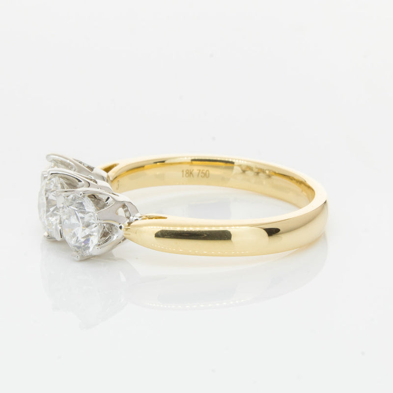 18ct Yellow Gold 1.52ct Diamond Trilogy Ring-Ring-Walker & Hall
