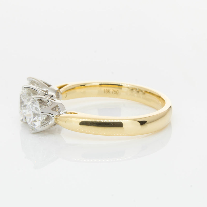 18ct Yellow Gold 1.52ct Diamond Trilogy Ring-Ring-Walker & Hall