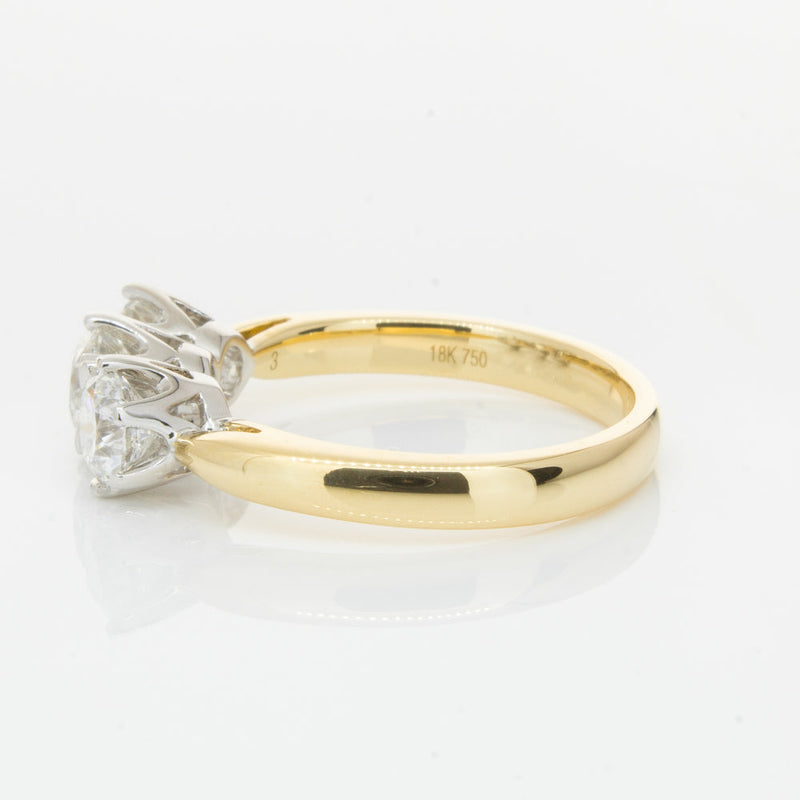 18ct Yellow Gold 1.52ct Diamond Trilogy Ring-Ring-Walker & Hall