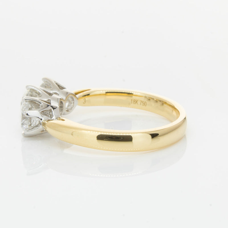18ct Yellow Gold 1.52ct Diamond Trilogy Ring-Ring-Walker & Hall