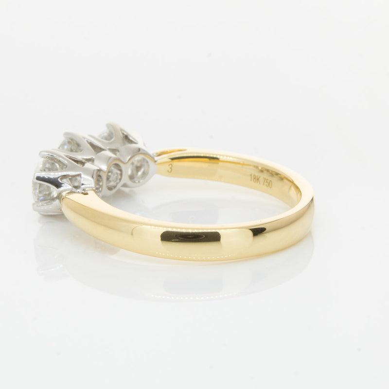 18ct Yellow Gold 1.52ct Diamond Trilogy Ring-Ring-Walker & Hall