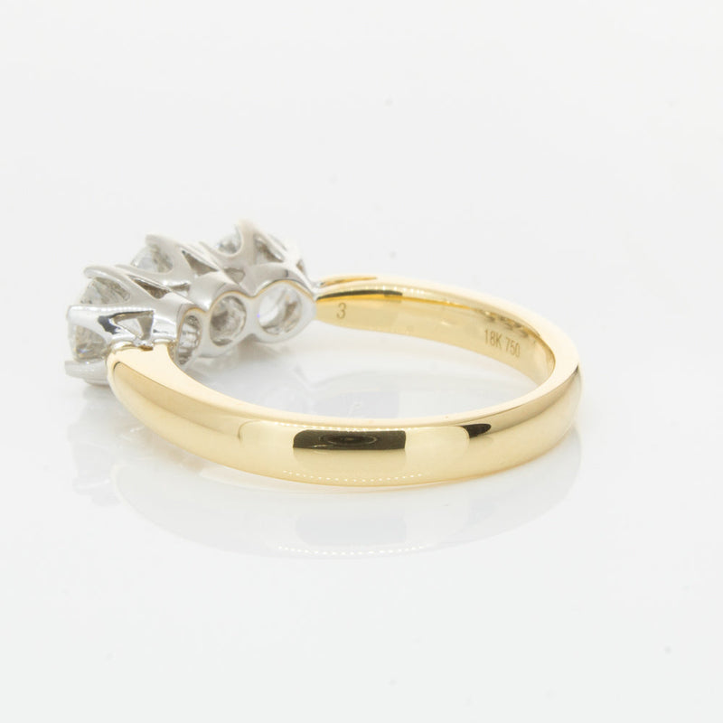 18ct Yellow Gold 1.52ct Diamond Trilogy Ring-Ring-Walker & Hall