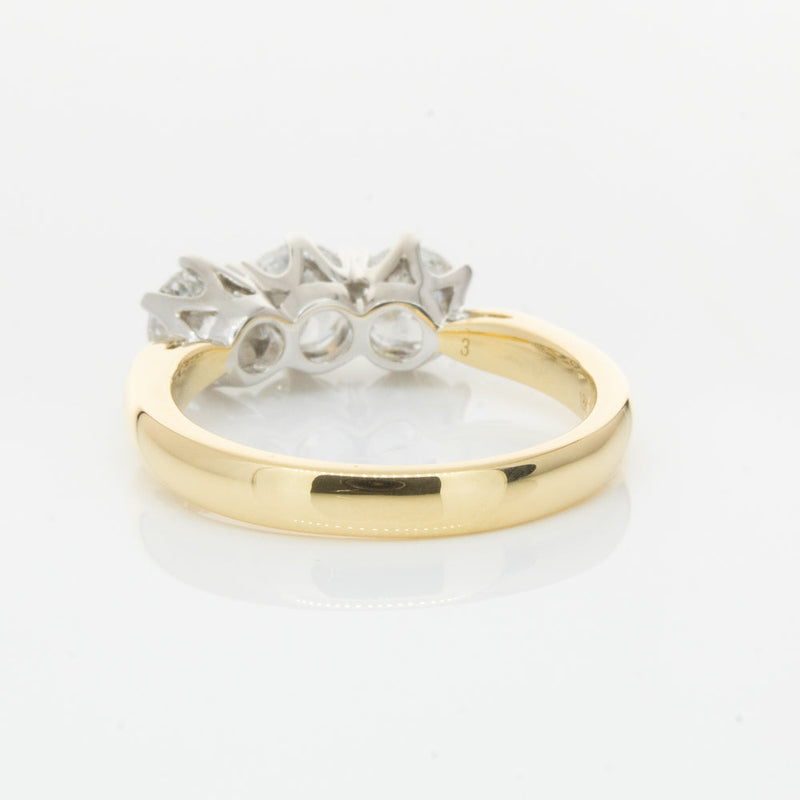 18ct Yellow Gold 1.52ct Diamond Trilogy Ring-Ring-Walker & Hall