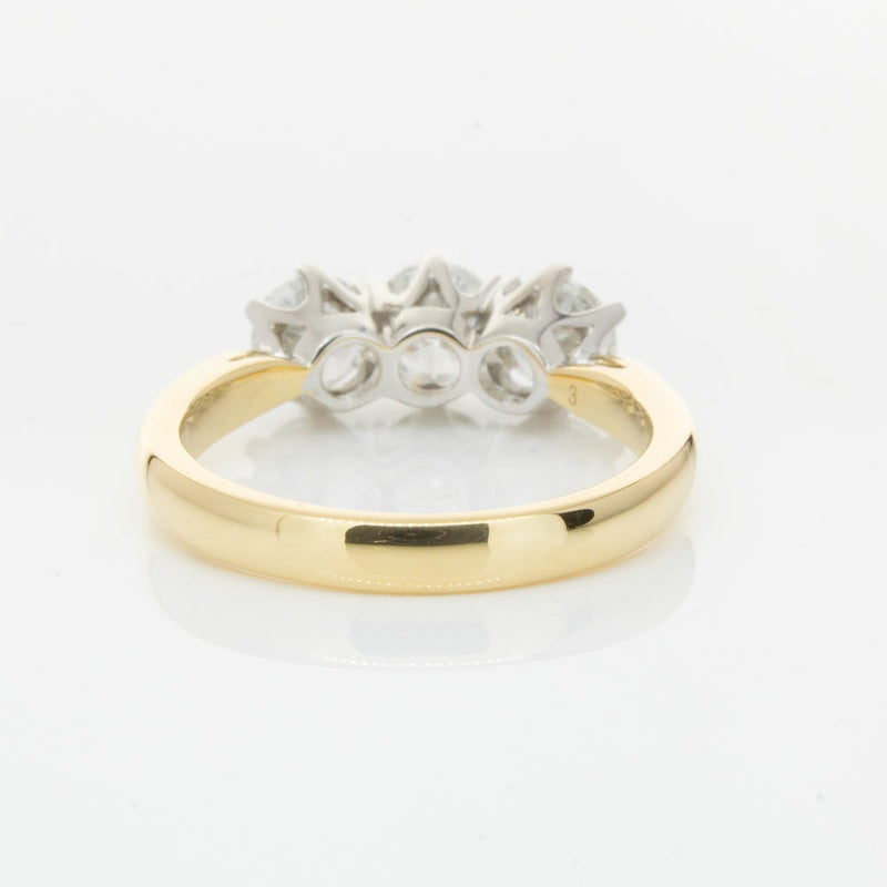 18ct Yellow Gold 1.52ct Diamond Trilogy Ring-Ring-Walker & Hall