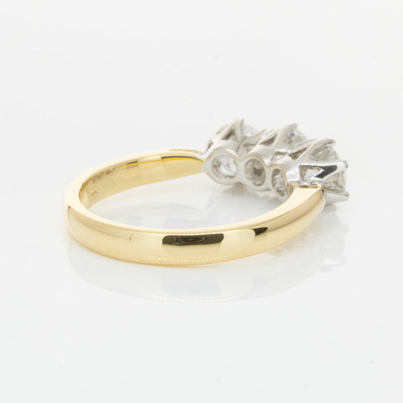 18ct Yellow Gold 1.52ct Diamond Trilogy Ring-Ring-Walker & Hall