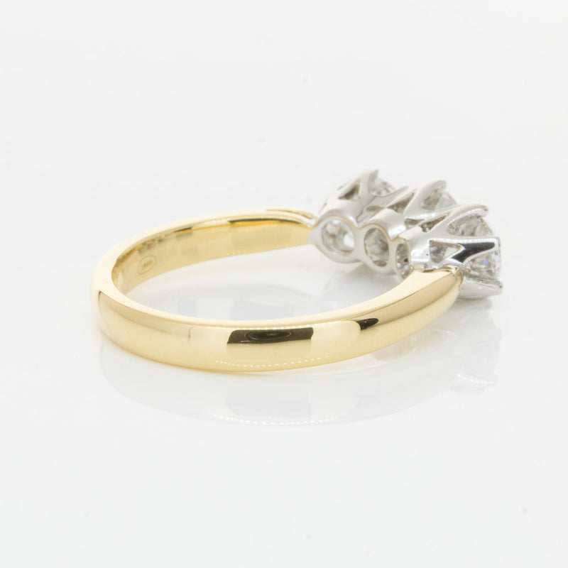 18ct Yellow Gold 1.52ct Diamond Trilogy Ring-Ring-Walker & Hall