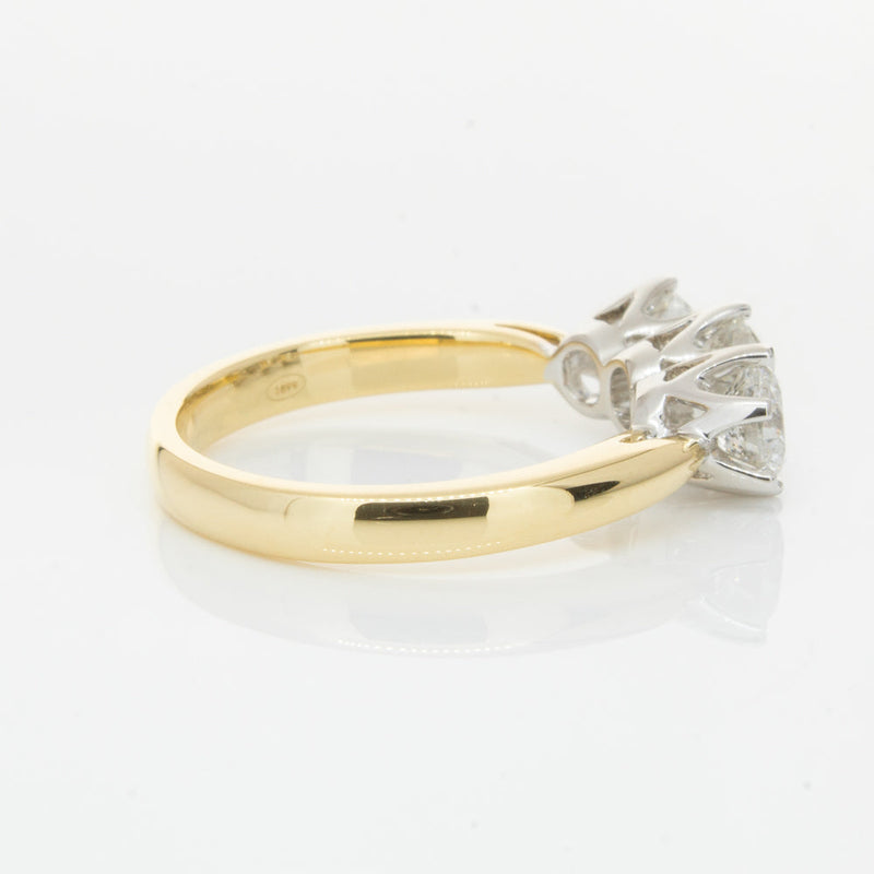 18ct Yellow Gold 1.52ct Diamond Trilogy Ring-Ring-Walker & Hall