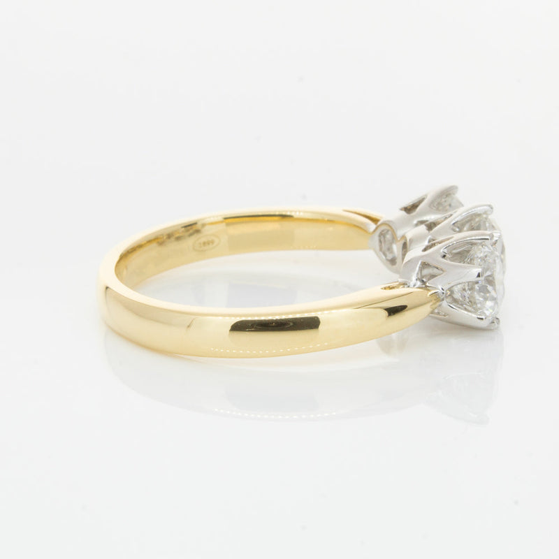 18ct Yellow Gold 1.52ct Diamond Trilogy Ring-Ring-Walker & Hall