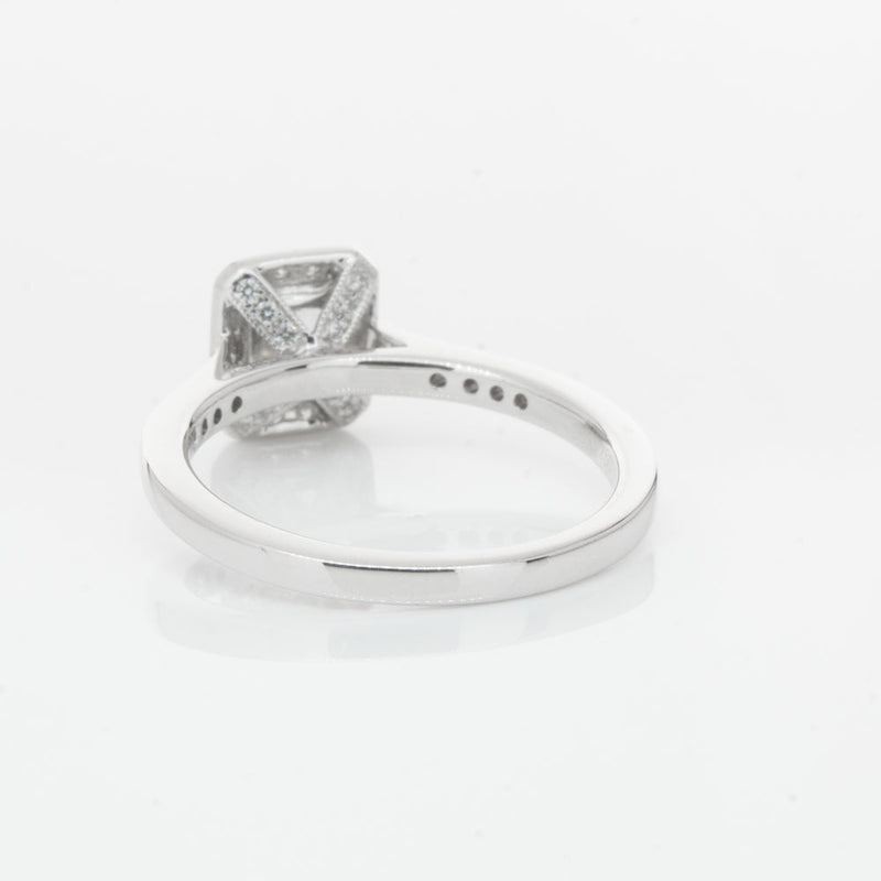 18ct White Gold .40ct Emerald Cut Diamond Aria Ring-Ring-Walker & Hall