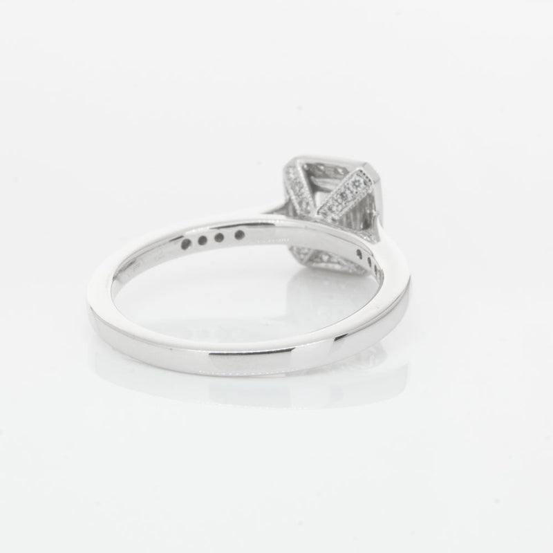 18ct White Gold .40ct Emerald Cut Diamond Aria Ring-Ring-Walker & Hall