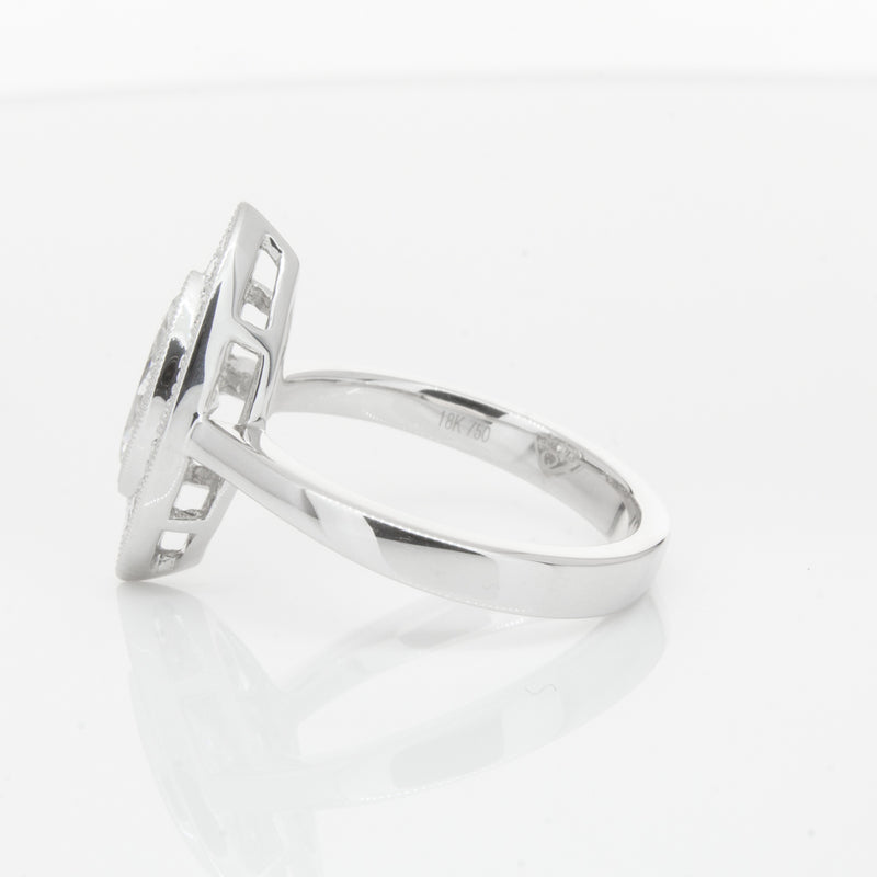 18ct White Gold 1.00ct Marquise Diamond Ring-Ring-Walker & Hall