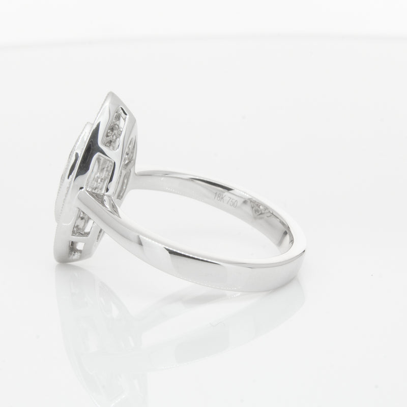 18ct White Gold 1.00ct Marquise Diamond Ring-Ring-Walker & Hall