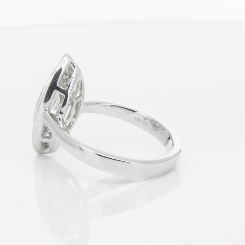 18ct White Gold 1.00ct Marquise Diamond Ring-Ring-Walker & Hall