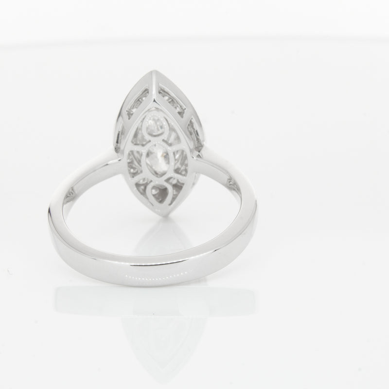 18ct White Gold 1.00ct Marquise Diamond Ring-Ring-Walker & Hall