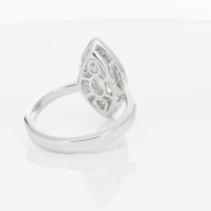 18ct White Gold 1.00ct Marquise Diamond Ring-Ring-Walker & Hall