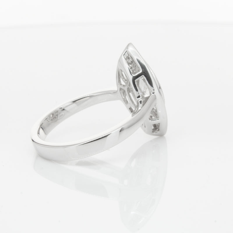 18ct White Gold 1.00ct Marquise Diamond Ring-Ring-Walker & Hall