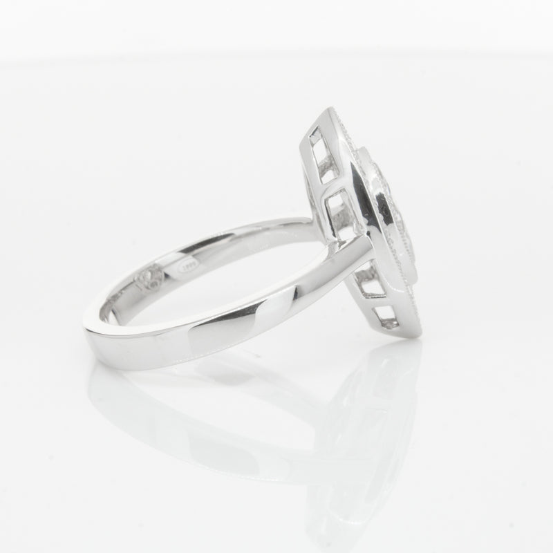 18ct White Gold 1.00ct Marquise Diamond Ring-Ring-Walker & Hall