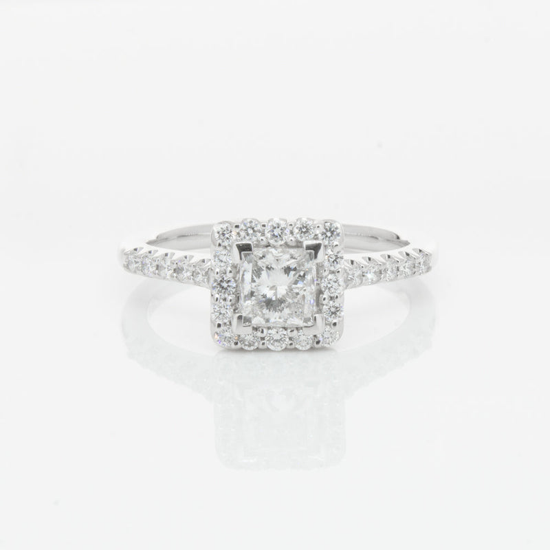 18ct White Gold .70ct Princess Cut Diamond Manhattan Ring-Ring-Walker & Hall