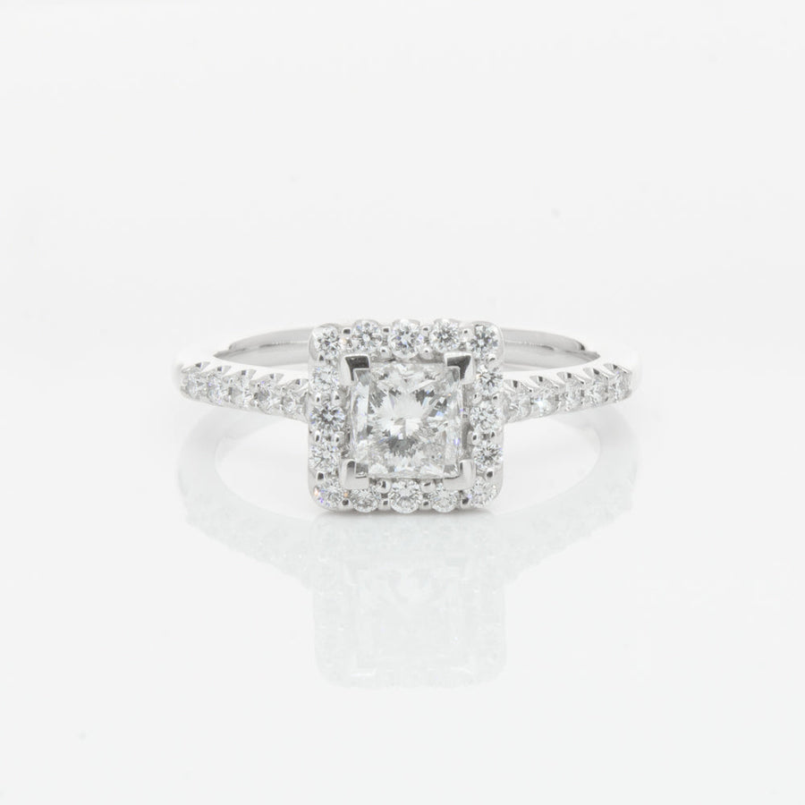 18ct White Gold .70ct Princess Cut Diamond Manhattan Ring-Ring-Walker & Hall