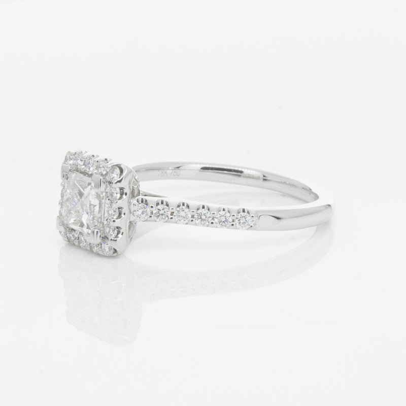 18ct White Gold .70ct Princess Cut Diamond Manhattan Ring-Ring-Walker & Hall