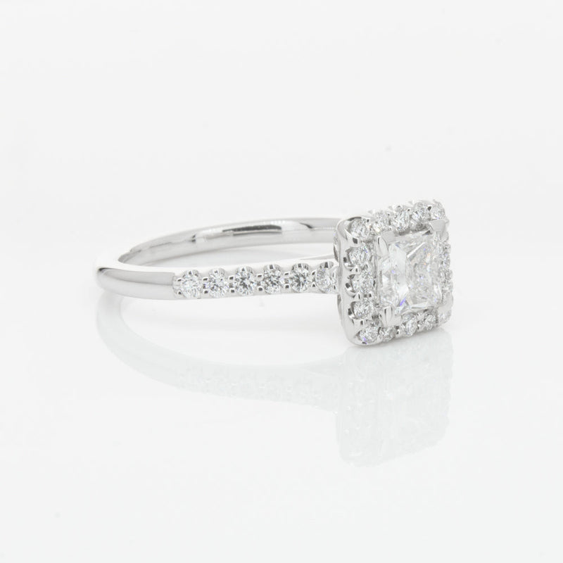 18ct White Gold .70ct Princess Cut Diamond Manhattan Ring-Ring-Walker & Hall