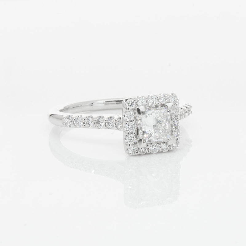 18ct White Gold .70ct Princess Cut Diamond Manhattan Ring-Ring-Walker & Hall