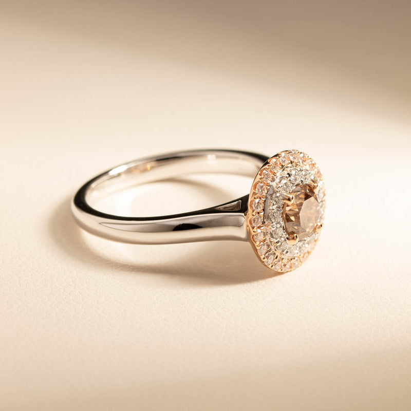 18ct White Gold .61ct Mocha Diamond Karnak Ring-Ring-Walker & Hall